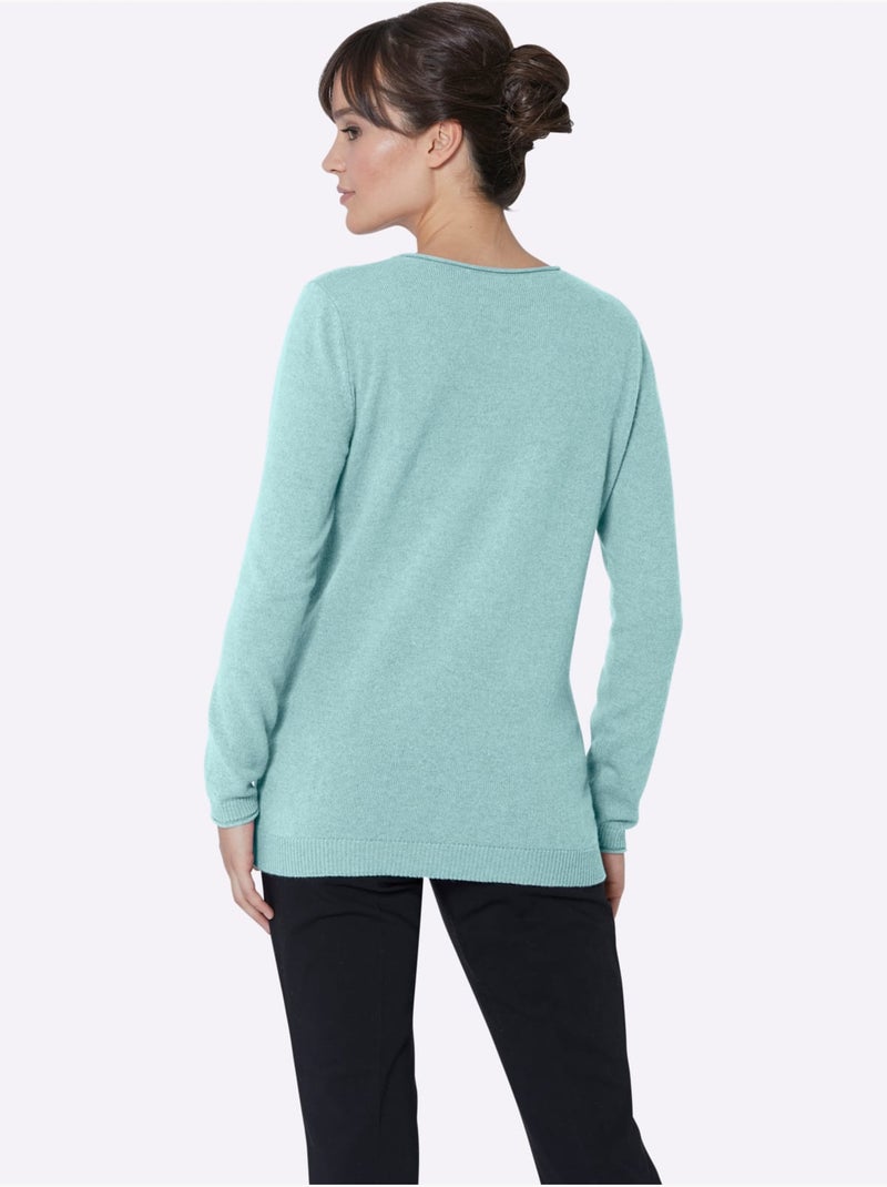 Pull En Cachemire Pur Cachemire - Taille Standard - Witt Vert d'eau - Kiabi