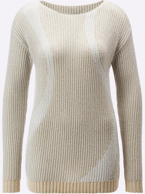 Pull en coton à manches longues et encolure en U - Taille standard - Helline - Kiabi Pull en coton à manches longues et encolure en U - Taille standard - Helline - Kiabi