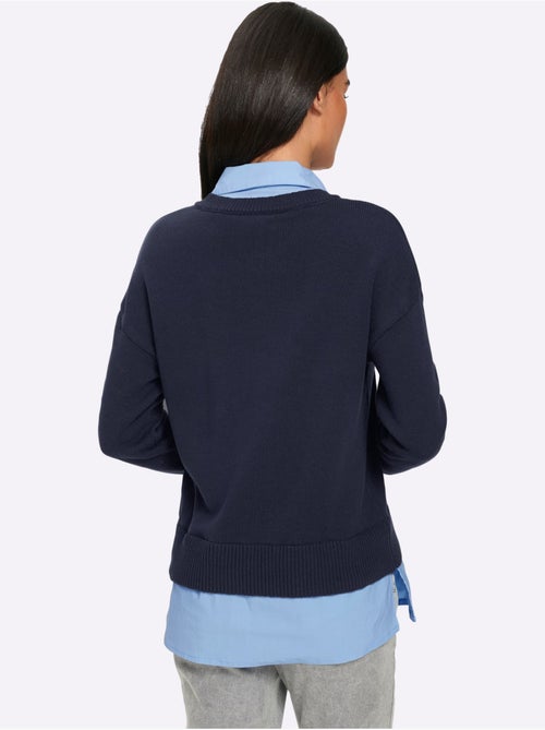 Pull En Coton Aspect 2 En 1 - Taille Standard - Helline - Kiabi Pull En Coton Aspect 2 En 1 - Taille Standard - Helline - Kiabi
