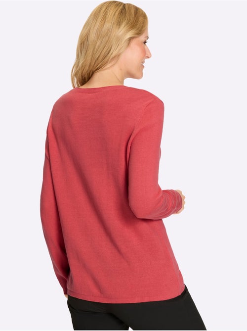 Pull en coton avec col rond et manches longues à motif torsadé - Taille standard - Moda Vilona - Kiabi Pull en coton avec col rond et manches longues à motif torsadé - Taille standard - Moda Vilona - Kiabi