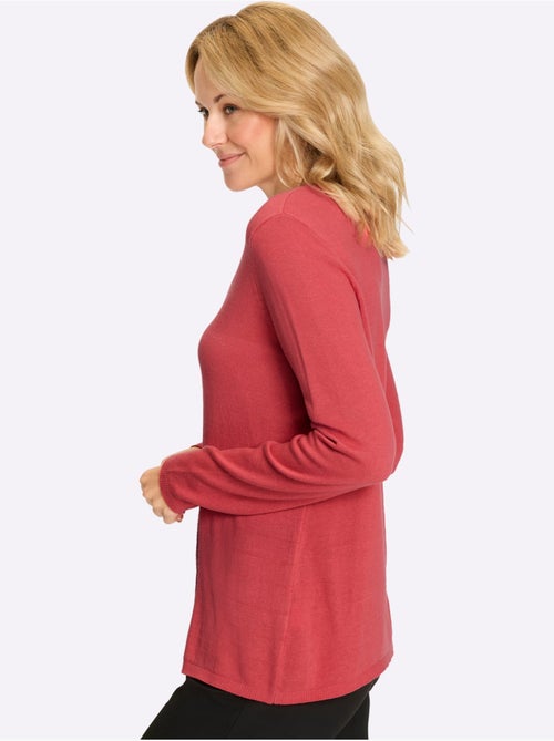 Pull en coton avec col rond et manches longues à motif torsadé - Taille standard - Moda Vilona - Kiabi Pull en coton avec col rond et manches longues à motif torsadé - Taille standard - Moda Vilona - Kiabi