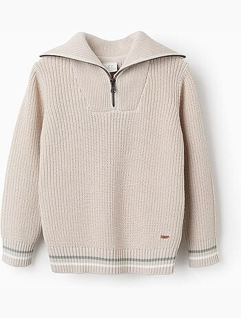 Pull en coton avec col zippé B&S