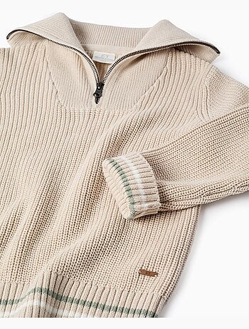 Pull en coton avec col zippé B&S