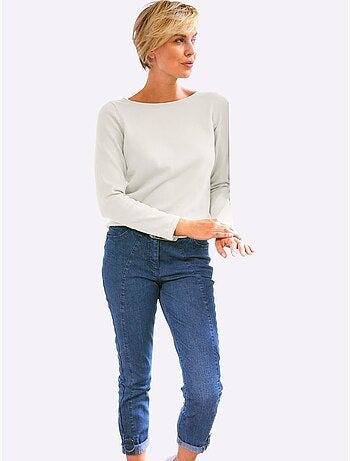 Pull En Coton Bords Roulés Aux Finitions - Taille Standard - Helline