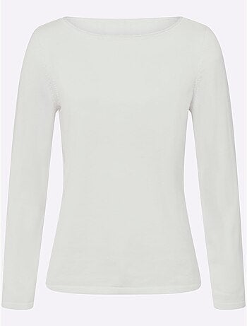 Pull En Coton Bords Roulés Aux Finitions - Taille Standard - Helline