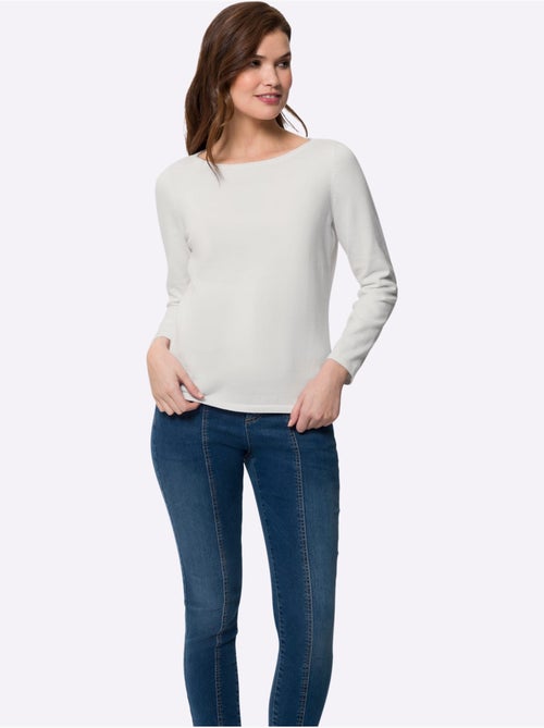 Pull En Coton Bords Roulés Aux Finitions - Taille Standard - Helline - Kiabi Pull En Coton Bords Roulés Aux Finitions - Taille Standard - Helline - Kiabi