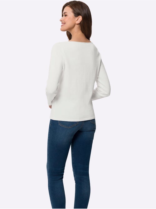 Pull En Coton Bords Roulés Aux Finitions - Taille Standard - Helline - Kiabi Pull En Coton Bords Roulés Aux Finitions - Taille Standard - Helline - Kiabi