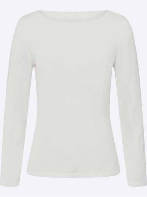 Pull En Coton Bords Roulés Aux Finitions - Taille Standard - Helline - Kiabi Pull En Coton Bords Roulés Aux Finitions - Taille Standard - Helline - Kiabi