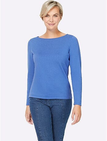 Pull En Coton Bords Roulés Aux Finitions - Taille Standard - Helline