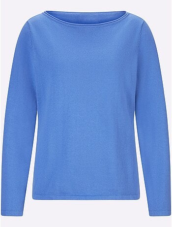 Pull En Coton Bords Roulés Aux Finitions - Taille Standard - Helline