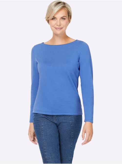 Pull En Coton Bords Roulés Aux Finitions - Taille Standard - Helline - Kiabi Pull En Coton Bords Roulés Aux Finitions - Taille Standard - Helline - Kiabi