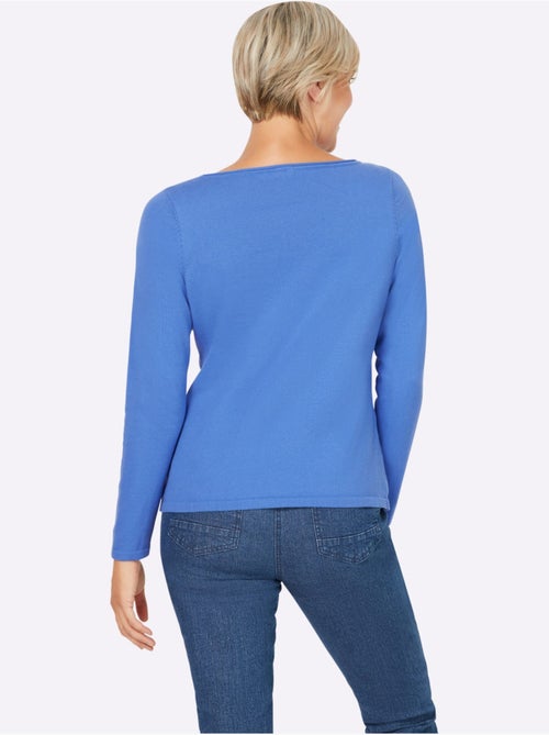 Pull En Coton Bords Roulés Aux Finitions - Taille Standard - Helline - Kiabi Pull En Coton Bords Roulés Aux Finitions - Taille Standard - Helline - Kiabi