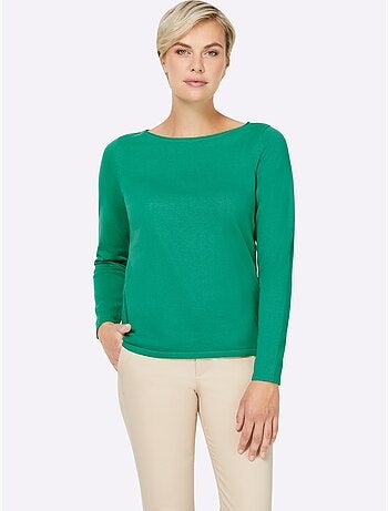 Pull En Coton Bords Roulés Aux Finitions - Taille Standard - Helline