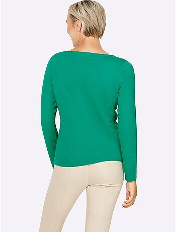 Pull En Coton Bords Roulés Aux Finitions - Taille Standard - Helline