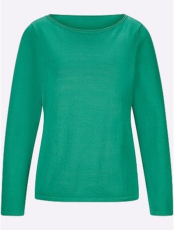 Pull En Coton Bords Roulés Aux Finitions - Taille Standard - Helline