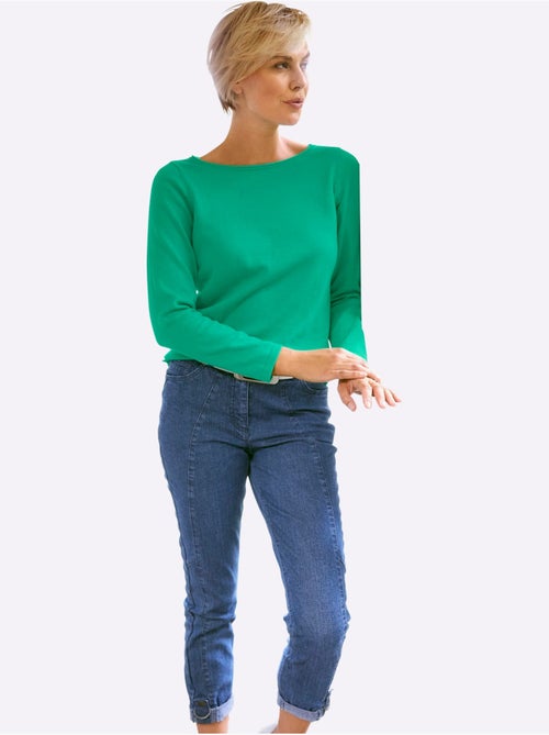 Pull En Coton Bords Roulés Aux Finitions - Taille Standard - Helline - Kiabi Pull En Coton Bords Roulés Aux Finitions - Taille Standard - Helline - Kiabi