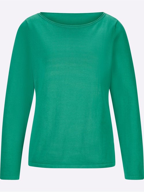 Pull En Coton Bords Roulés Aux Finitions - Taille Standard - Helline - Kiabi Pull En Coton Bords Roulés Aux Finitions - Taille Standard - Helline - Kiabi