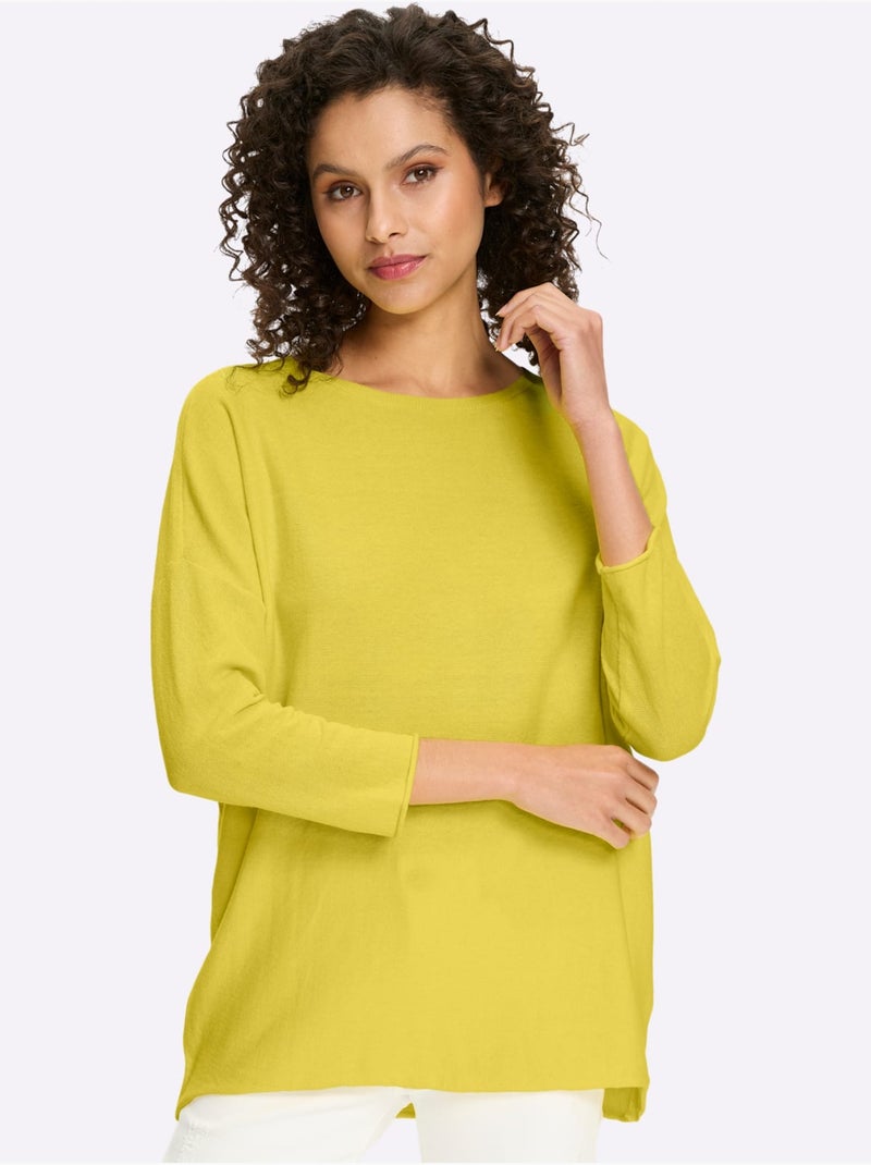 Pull En Coton Coupe Ample - Taille Standard - Helline Vert - Kiabi