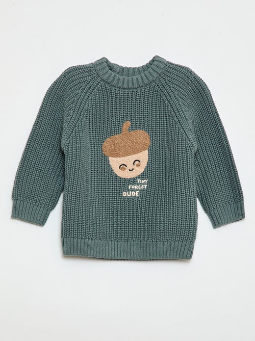 Pull en coton en maille perlée - Kiabi