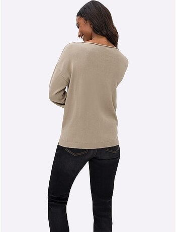 Pull En Coton Inscription Tendance - Taille Standard - Helline