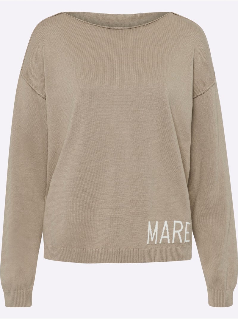 Pull En Coton Inscription Tendance - Taille Standard - Helline Beige - Kiabi