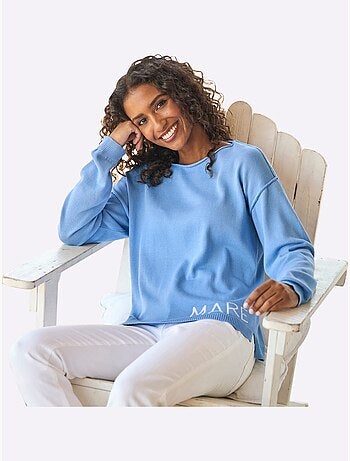 Pull En Coton Inscription Tendance - Taille Standard - Helline