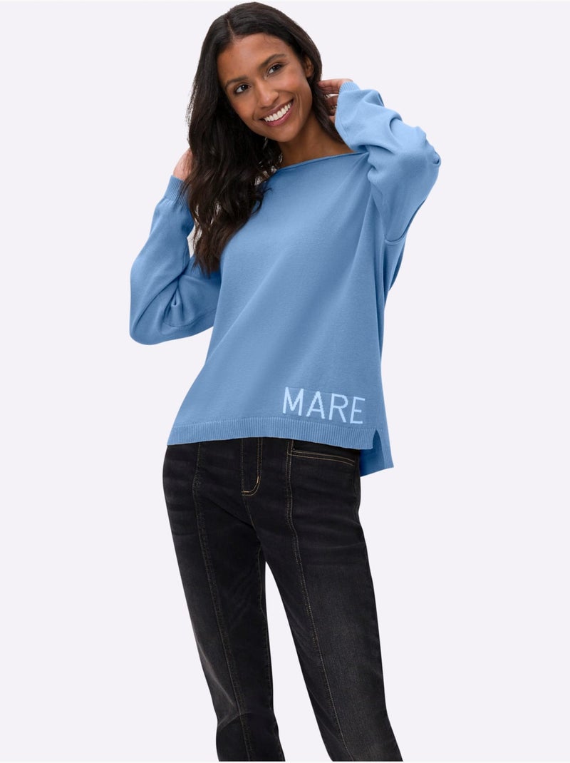 Pull En Coton Inscription Tendance - Taille Standard - Helline Bleu ciel - Kiabi