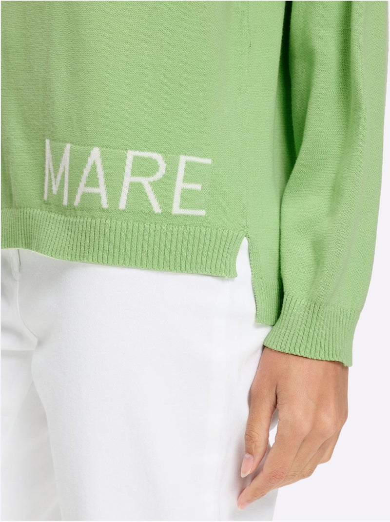 Pull En Coton Inscription Tendance - Taille Standard - Helline Gris Vert clair - Kiabi