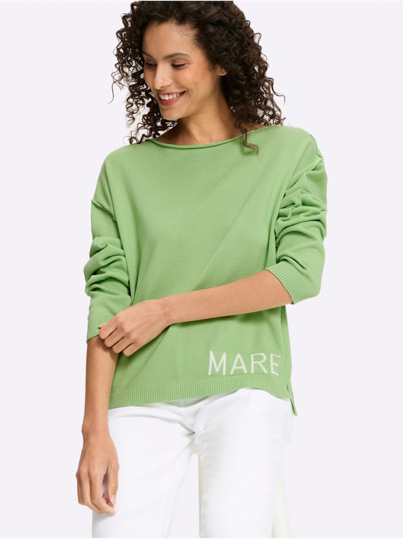 Pull En Coton Inscription Tendance - Taille Standard - Helline Gris Vert clair - Kiabi