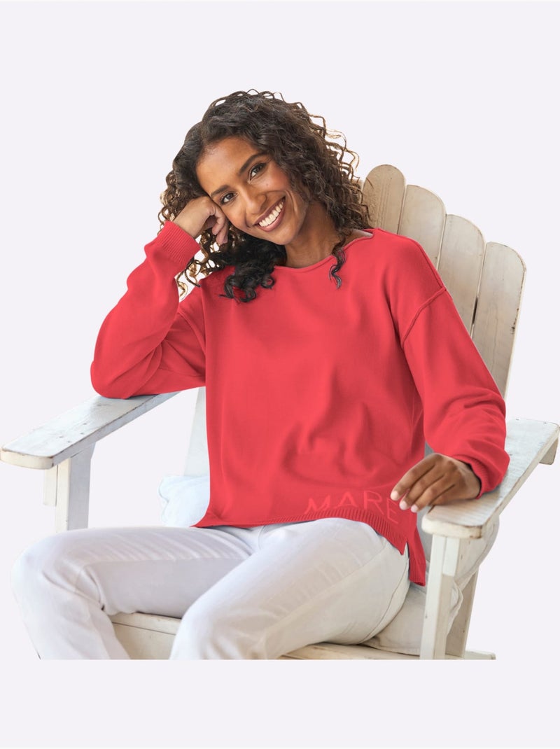 Pull En Coton Inscription Tendance - Taille Standard - Helline Rose - Kiabi