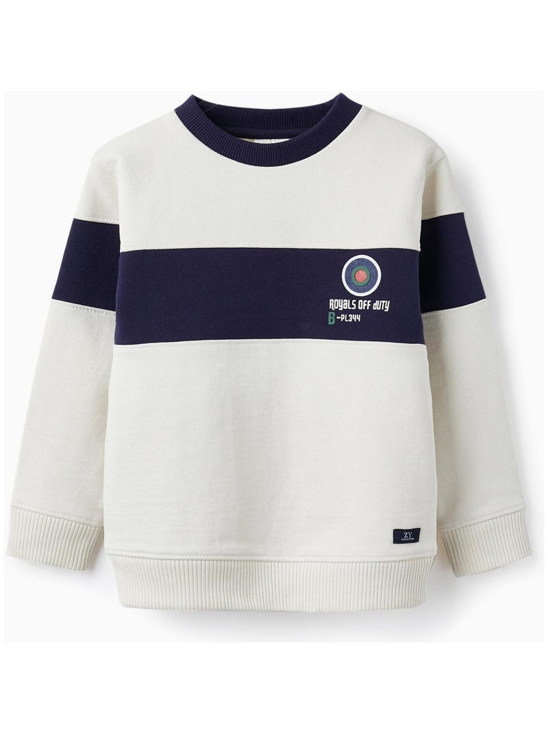 Pull en coton pour garçon 'Royals Off Duty'   ROYALS OFF DUTY Blanc - Kiabi