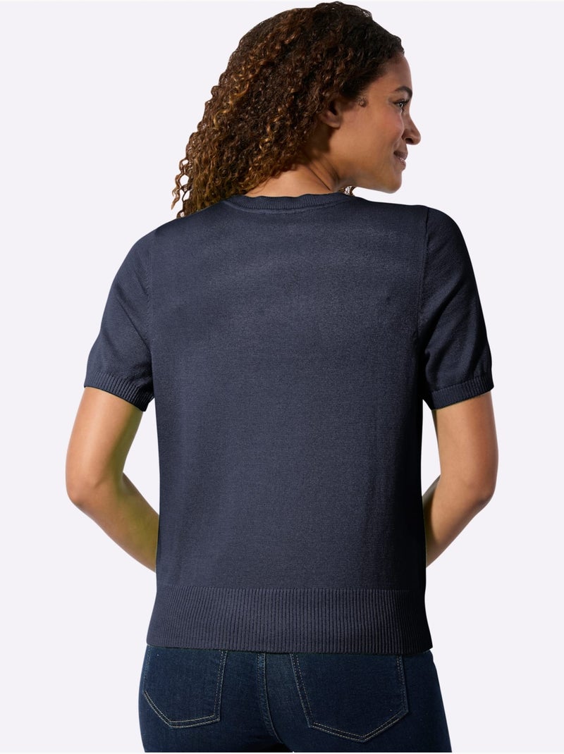 Pull En Coton Pur Coton - Taille Standard - Witt Bleu marine - Kiabi