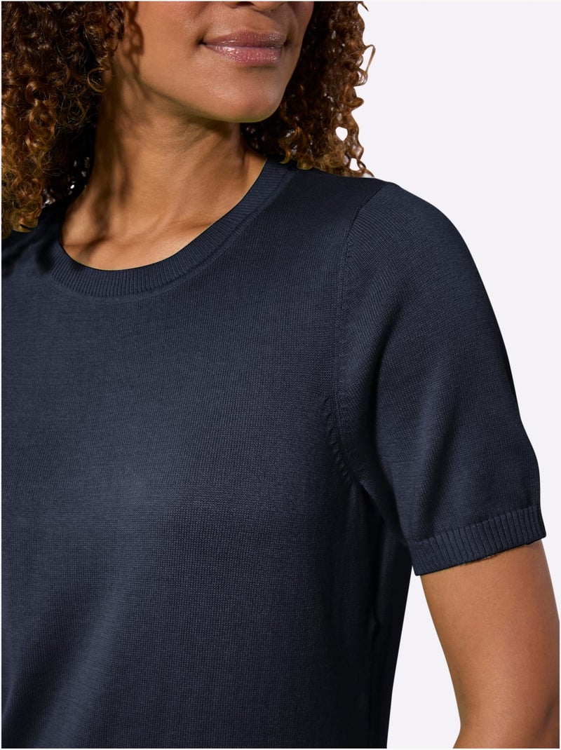 Pull En Coton Pur Coton - Taille Standard - Witt Bleu marine - Kiabi