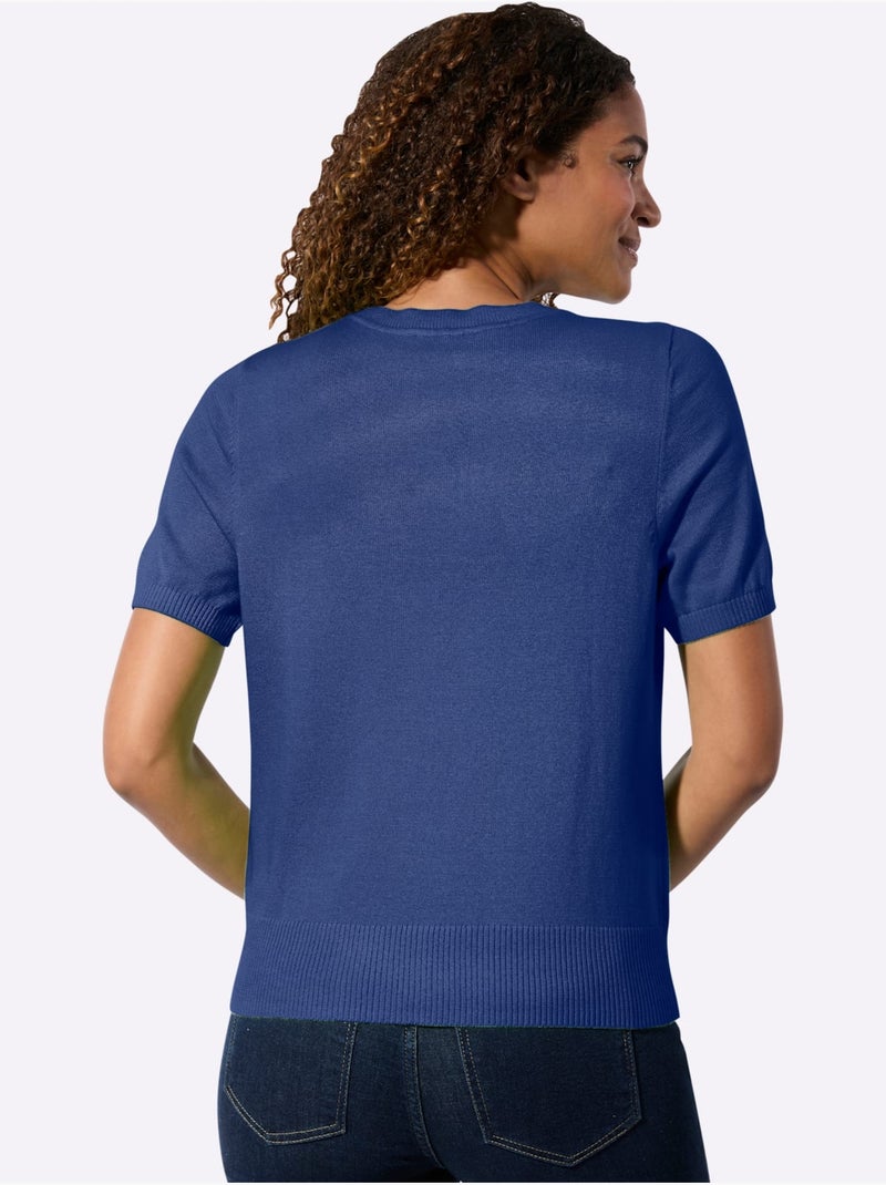 Pull En Coton Pur Coton - Taille Standard - Witt Bleu roi - Kiabi