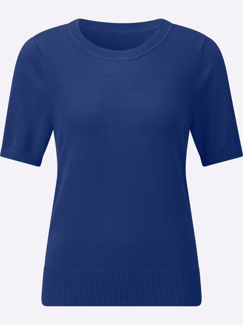 Pull En Coton Pur Coton - Taille Standard - Witt Bleu roi - Kiabi
