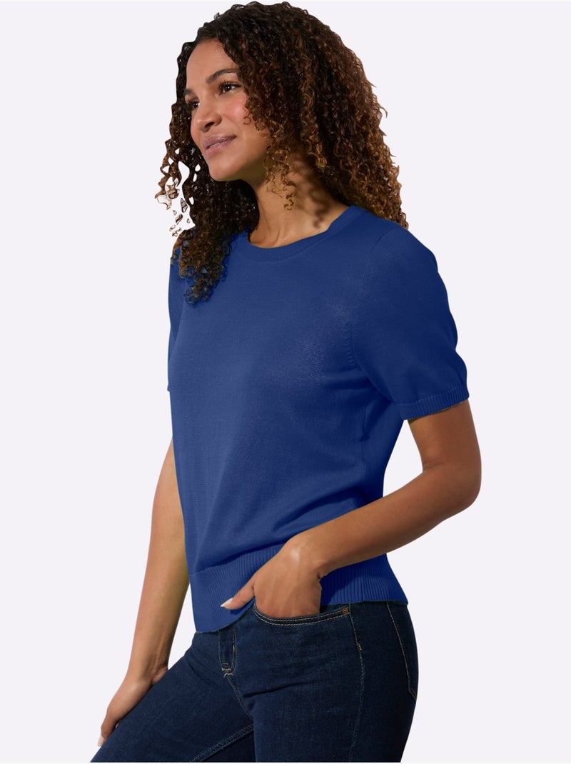 Pull En Coton Pur Coton - Taille Standard - Witt Bleu roi - Kiabi