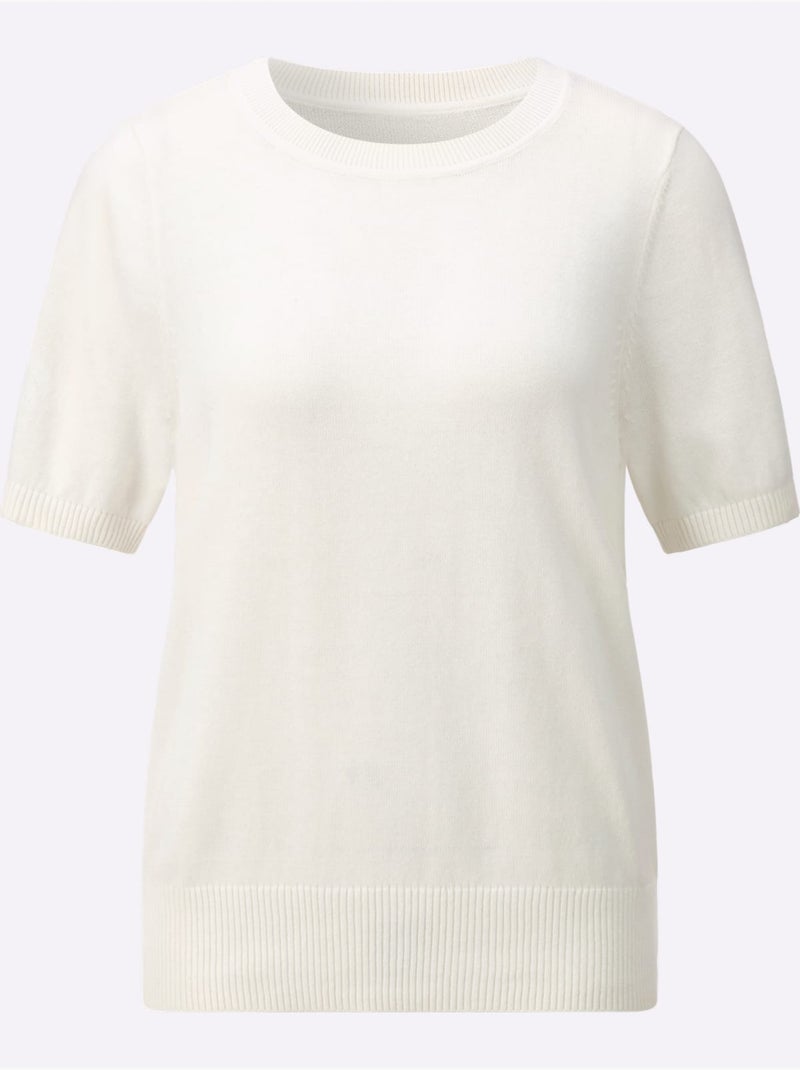 Pull En Coton Pur Coton - Taille Standard - Witt Ecru - Kiabi