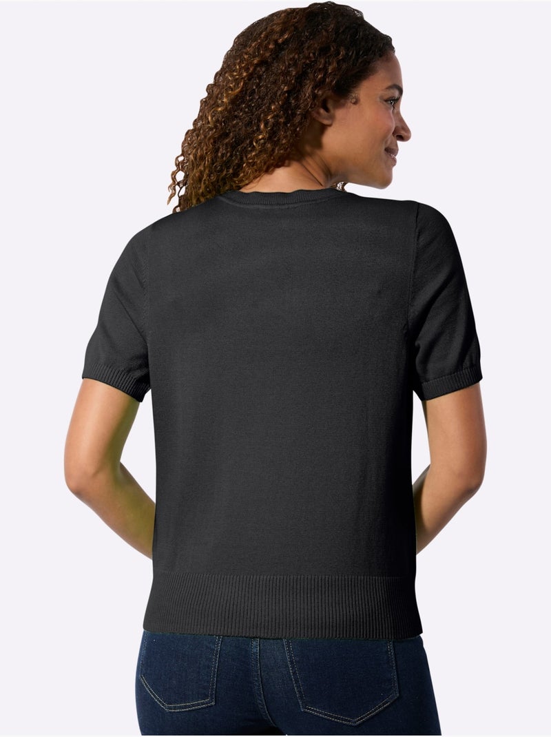Pull En Coton Pur Coton - Taille Standard - Witt Noir - Kiabi