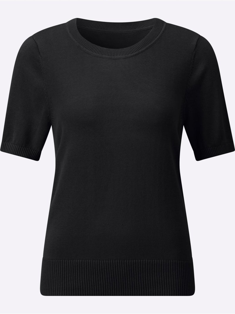 Pull En Coton Pur Coton - Taille Standard - Witt Noir - Kiabi