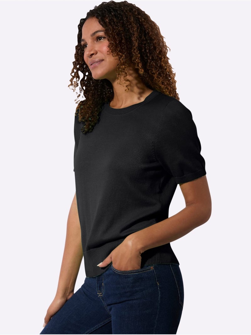 Pull En Coton Pur Coton - Taille Standard - Witt Noir - Kiabi
