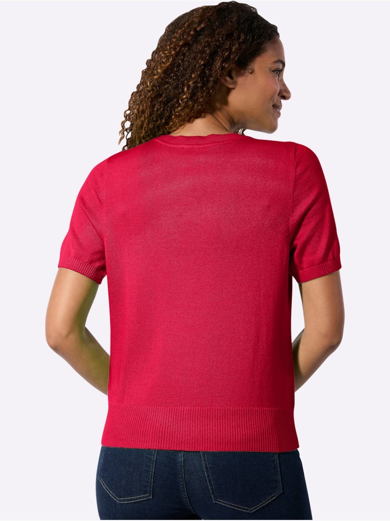 Pull En Coton Pur Coton - Taille Standard - Witt Rouge - Kiabi