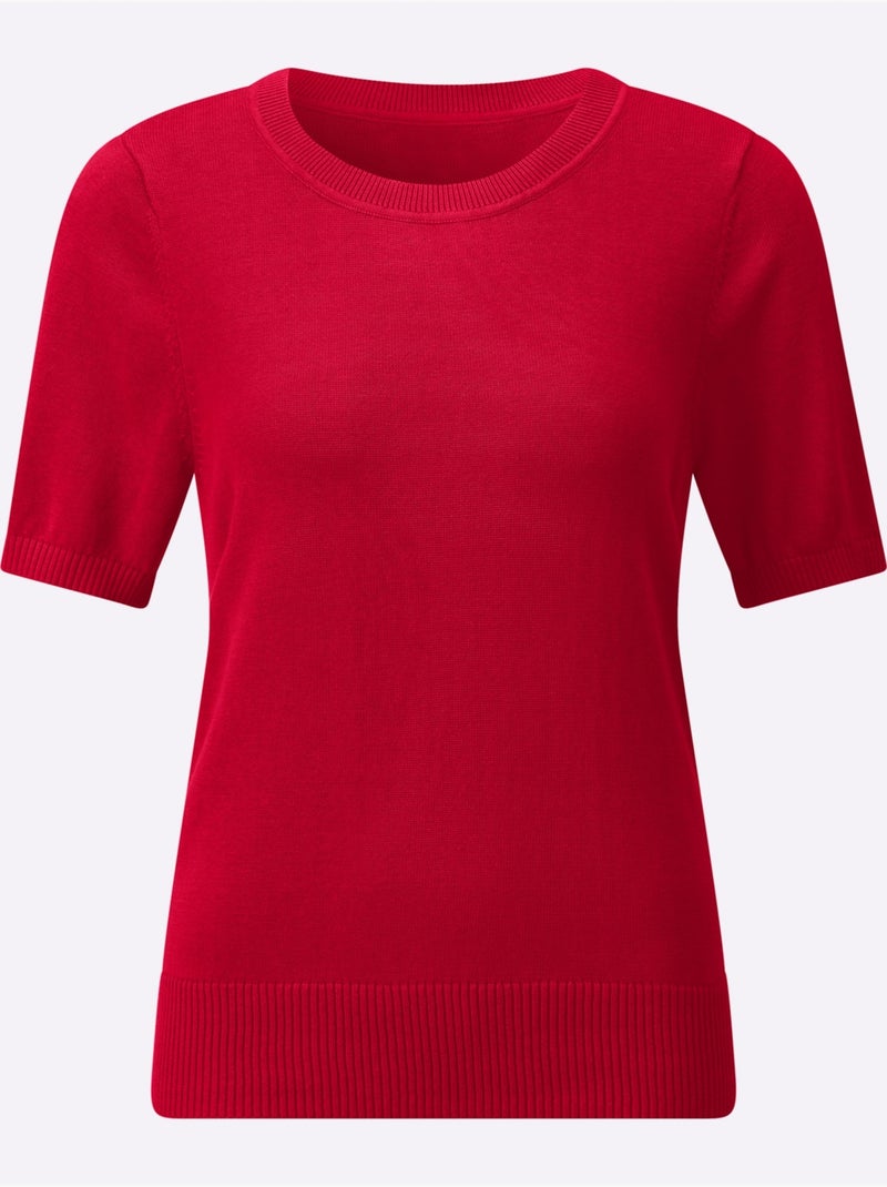 Pull En Coton Pur Coton - Taille Standard - Witt Rouge - Kiabi