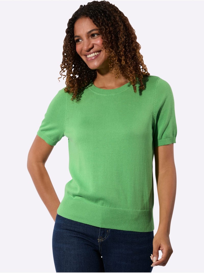Pull En Coton Pur Coton - Taille Standard - Witt Vert clair - Kiabi