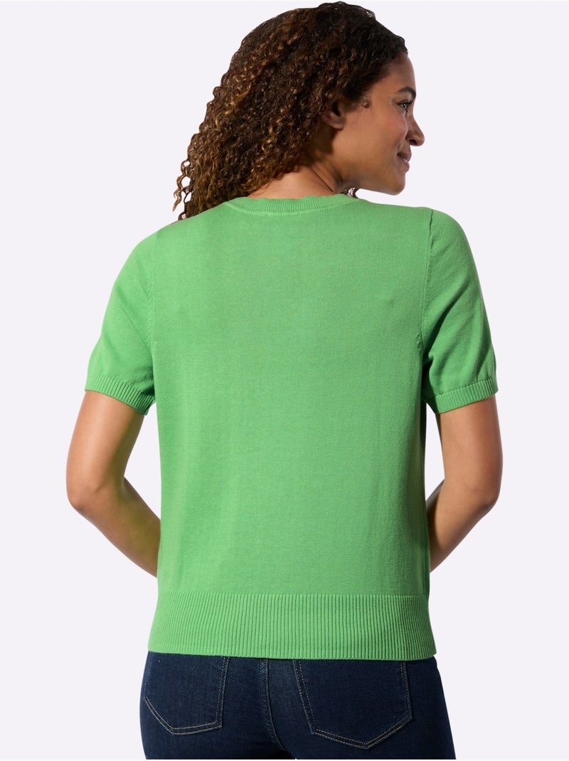 Pull En Coton Pur Coton - Taille Standard - Witt Vert - Kiabi