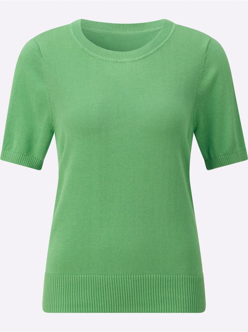 Pull En Coton Pur Coton - Taille Standard - Witt Vert - Kiabi