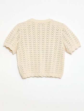 Pull en crochet à manches courtes