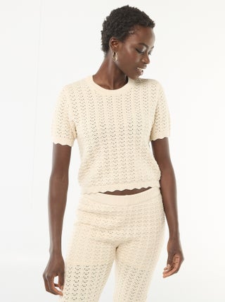 Pull en crochet à manches courtes