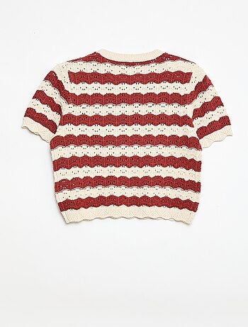 Pull en crochet à manches courtes
