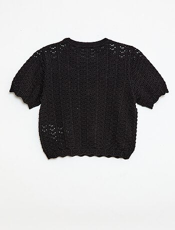 Pull en crochet à manches courtes