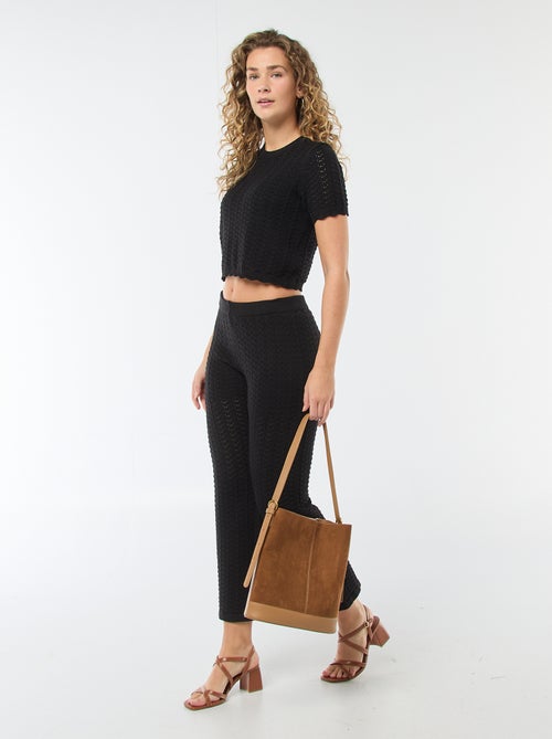 Pull en crochet à manches courtes - Kiabi